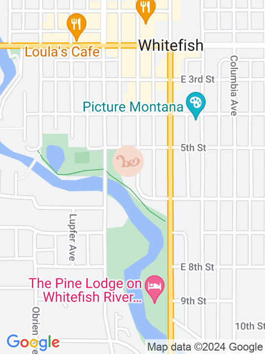 Map displaying location of the Boho Esthetician studio in Whitefish, MT.